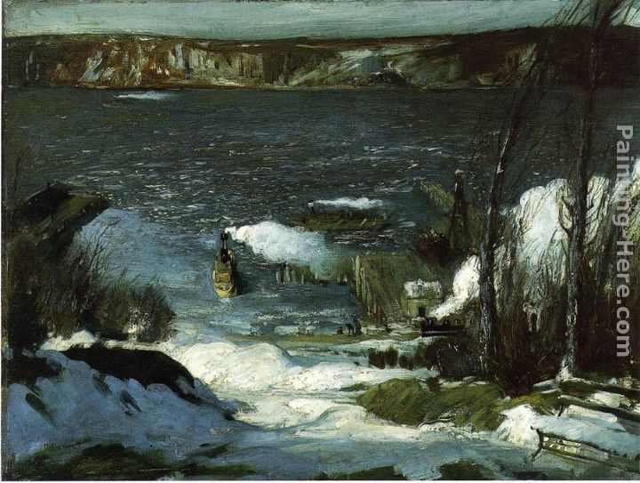 North River painting - George Wesley Bellows North River art painting